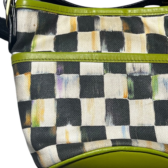 Mackenzie Childs Courtly Check Crossbody Bucket Bag Quirky Maximalist Unique - Picture 6 of 11